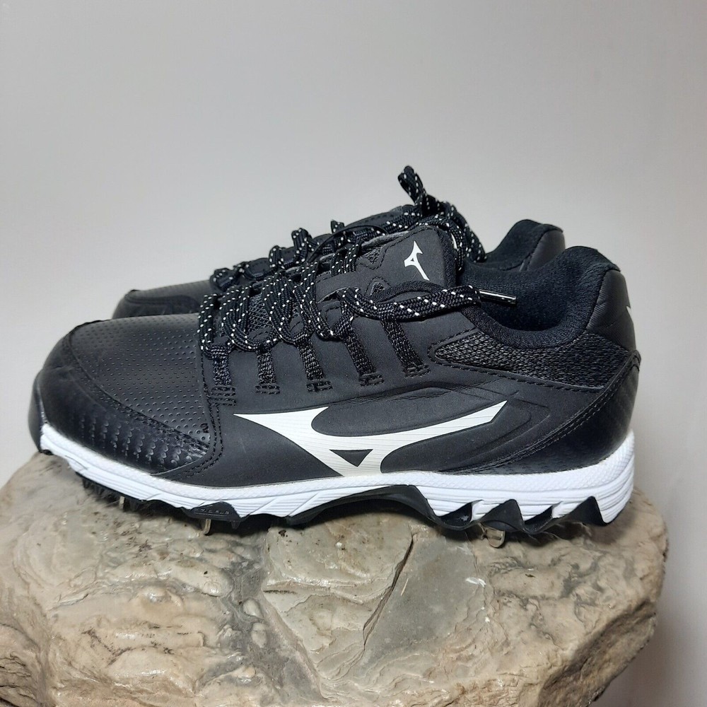 NEW MIZUNO Spike Swift 6 Softball Metal Cleats Black White Womens Size 8 Shoes